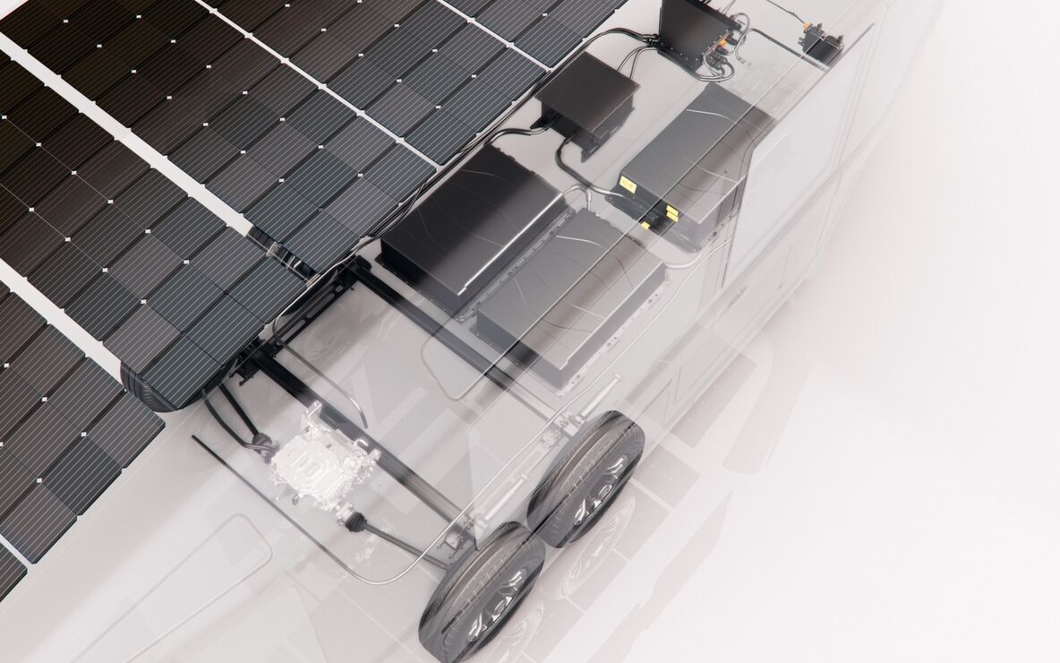 Solar, battery and TrekDrive combine to power, tow and recharge